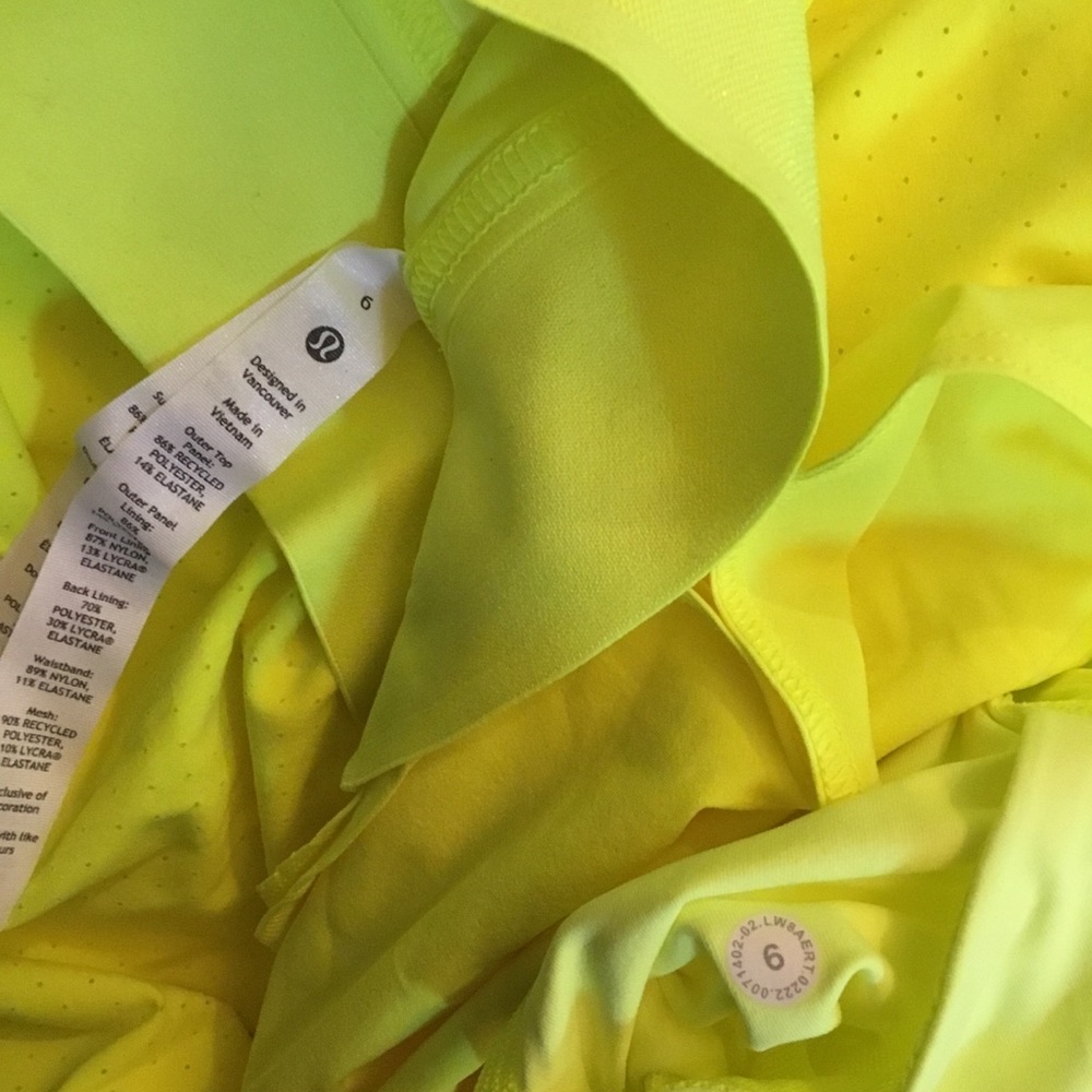 Lululemon Court Rival Perforated High-Rise Skirt Long Highlight Yellow - Picture 9 of 11